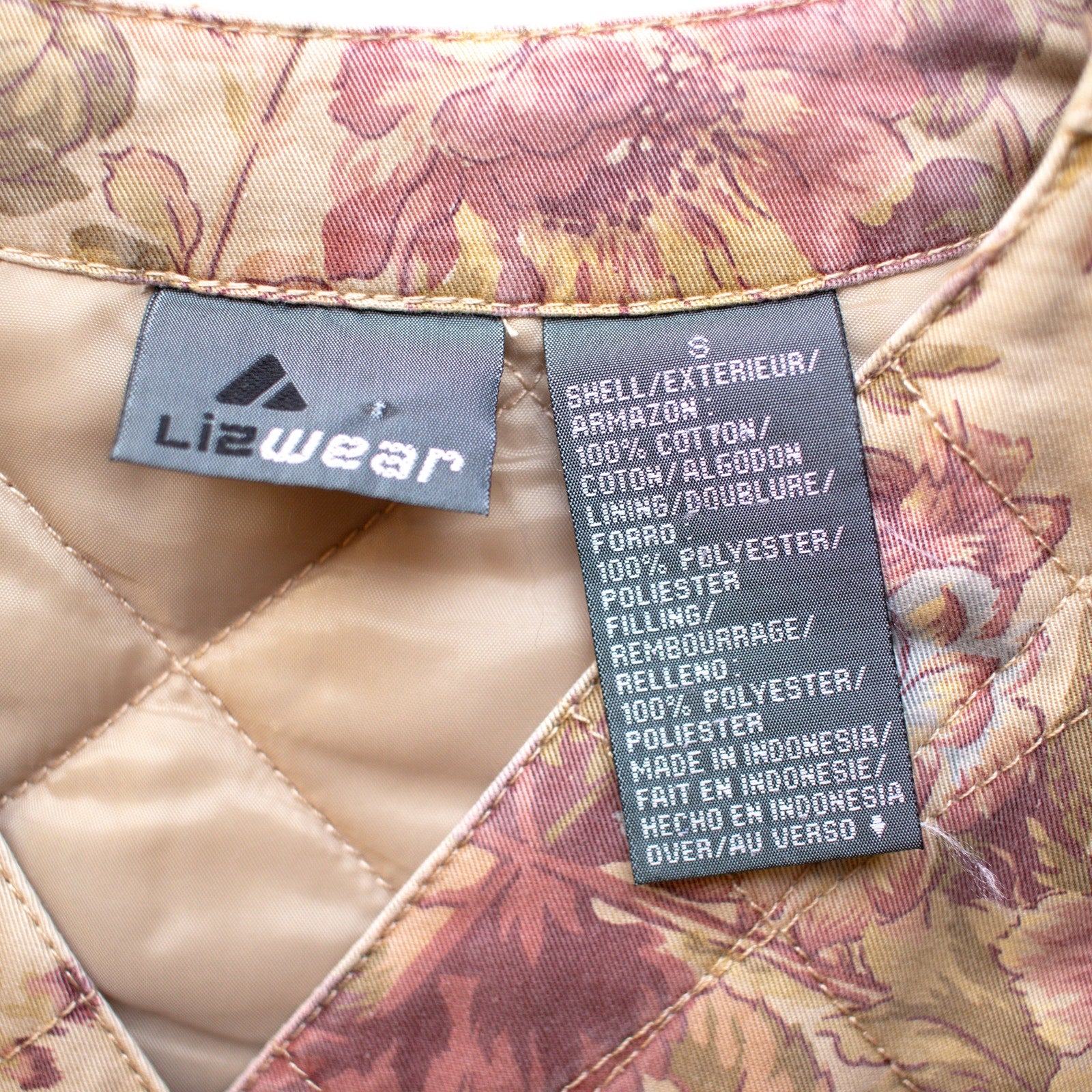 Liz Claiborne Y2K Floral Quilted Vest Size Small