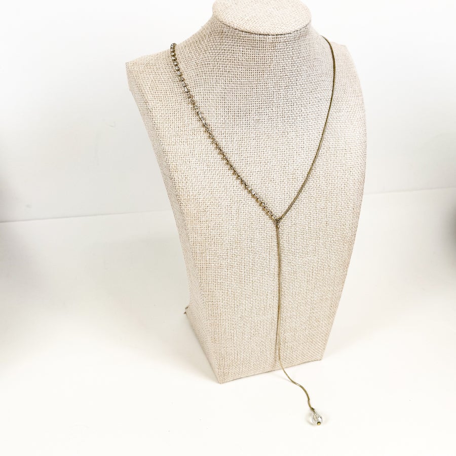 Rhinestone Y Necklace