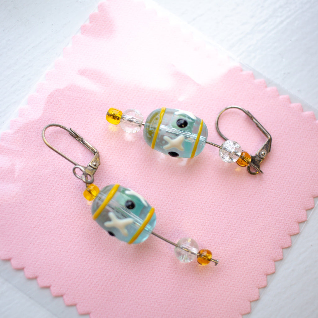 Green Glass Earrings