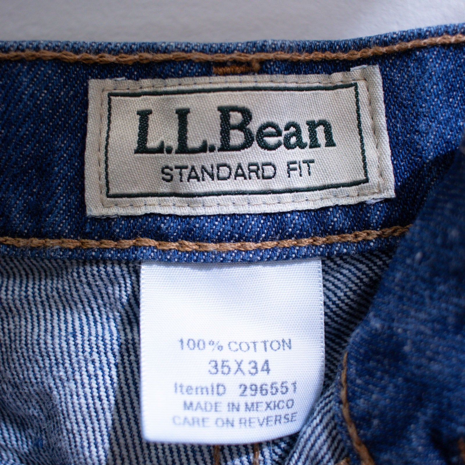 L.L.Bean Mens Standard Fit 35x34 Dark Wash Jeans