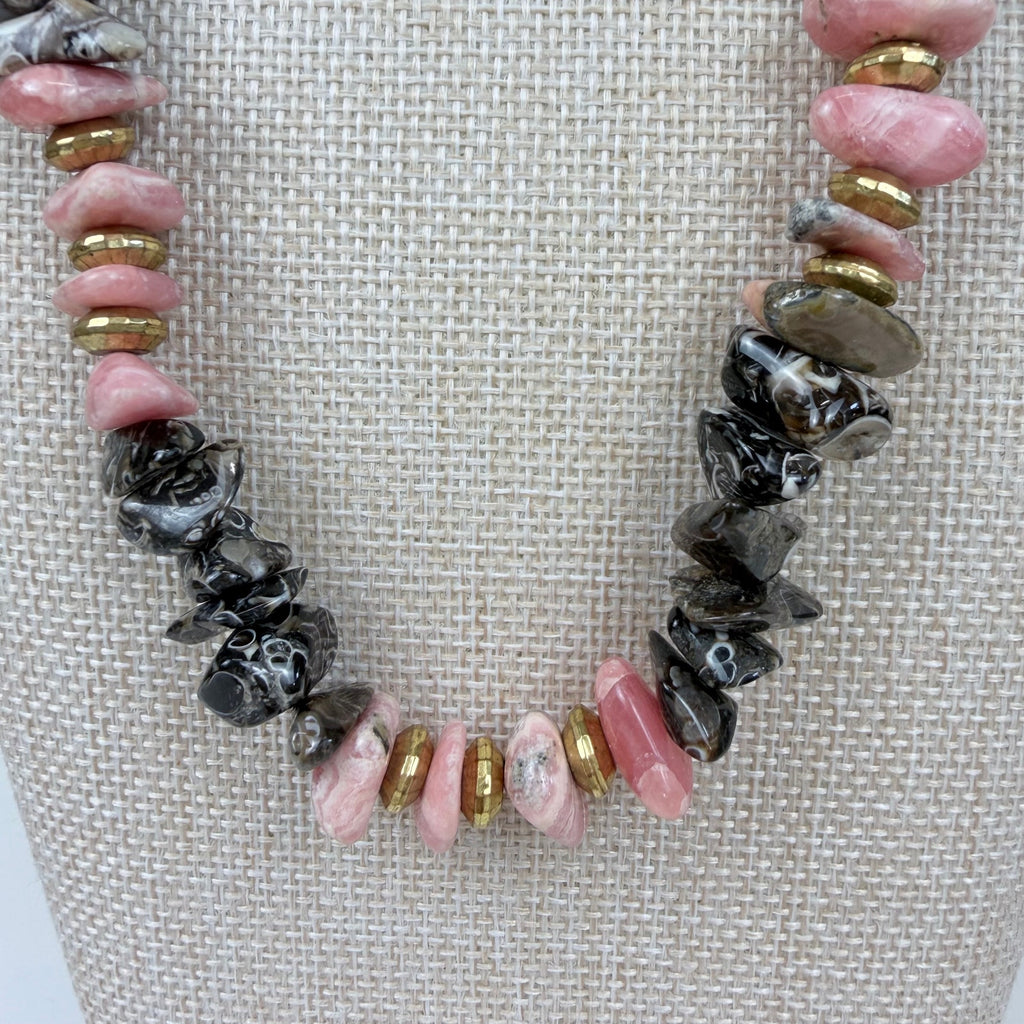 Tumbled Rhodonite Necklace