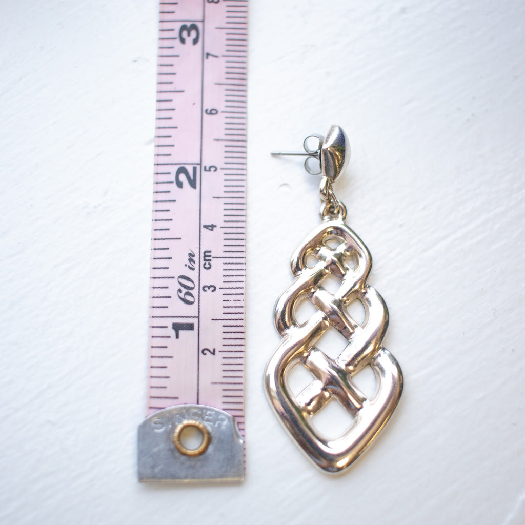 Braided Silver Dangly Earrings