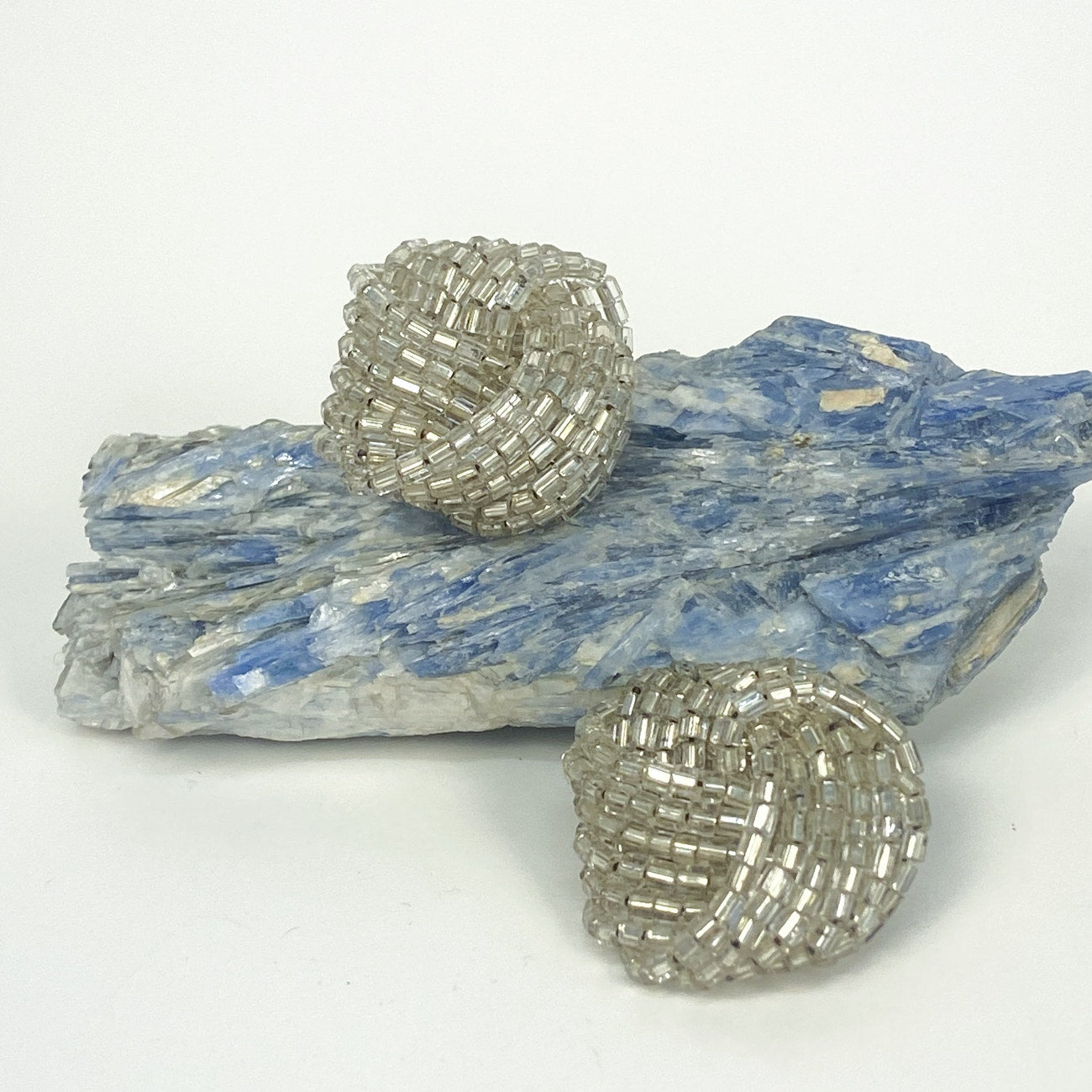 Beaded Knot Clip On Earrings Vintage