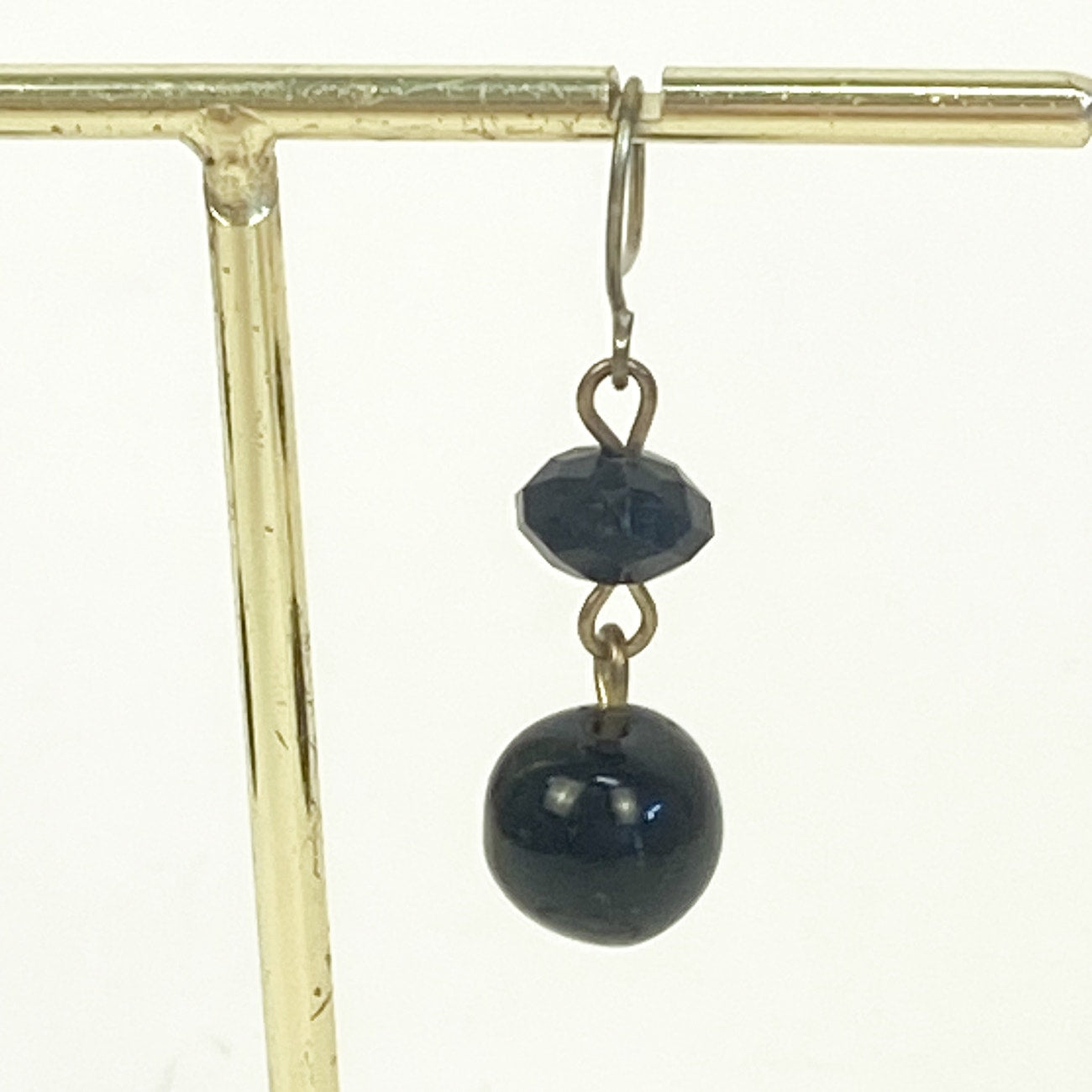 Dangly Earrings Black 1.5 Inches