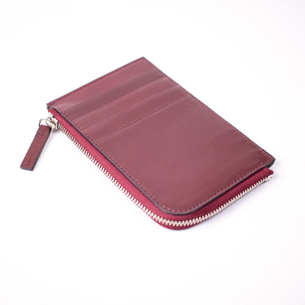 Hyer Goods Burgundy Piccolo Zipper Card Wallet