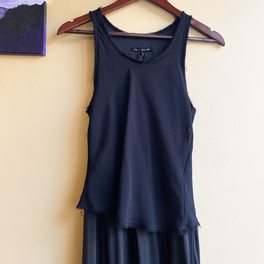 Indie Sleaze Black Casual Dress rag & bone Asymmetrical Hem Small