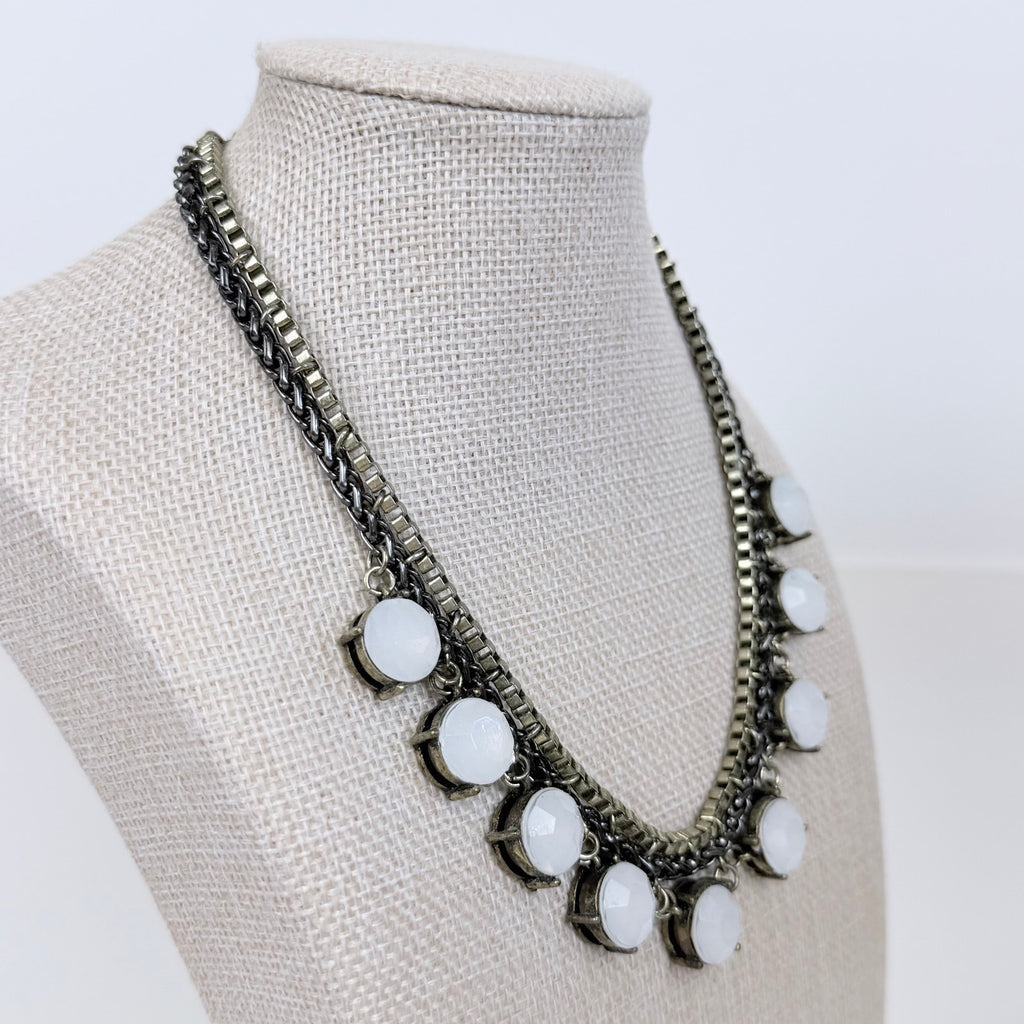 Indie Sleaze Liz Claiborne Costume Jewelry Bib Necklace Gold and Gunmetal