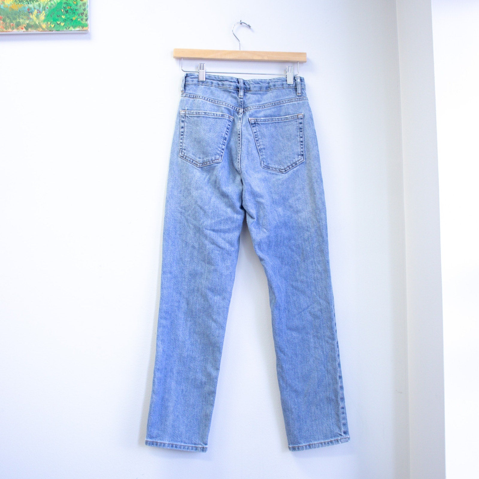 Topshop MOTO W26 x L32 Light Wash Straight Fit Jeans