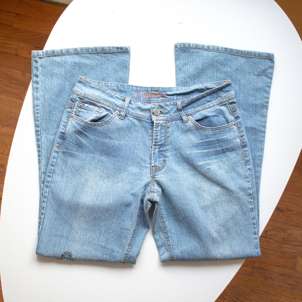 Vintage d. Jeans Y2K Sequin Embroidered Boot Cut Jeans Size 12