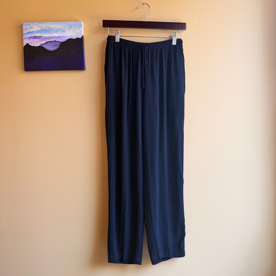 Vintage Clio Size Medium Crepe Lounge Pants Black