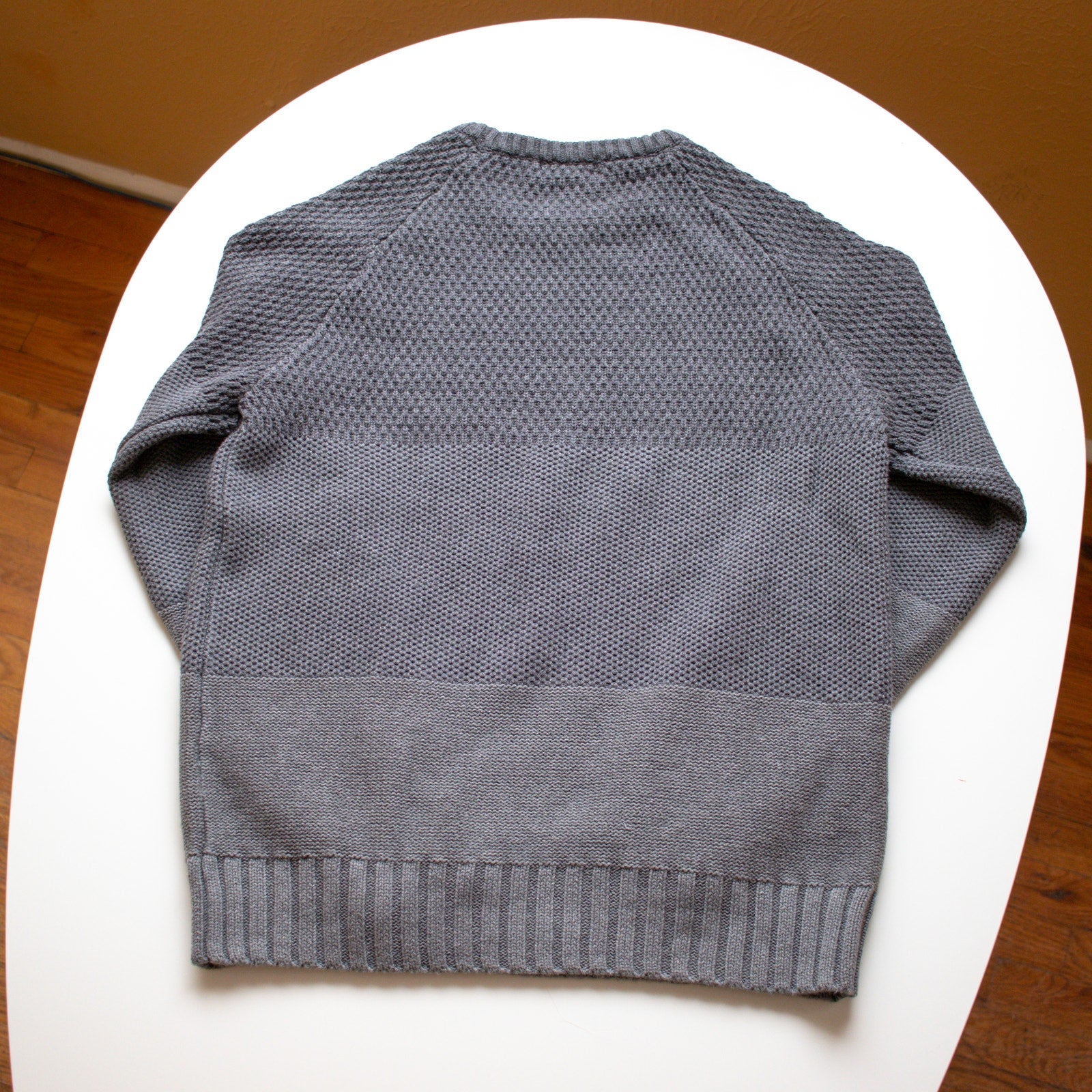 Calvin Klein Striped Gray Oversized Fit Crew Neck Sweater Size Medium