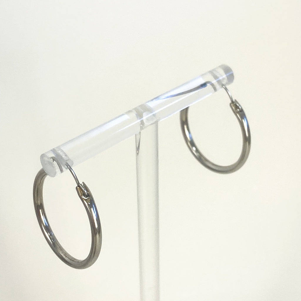 SIlver Earrings Silver Plated Brass Endless Hoop Earrings .75 Inches