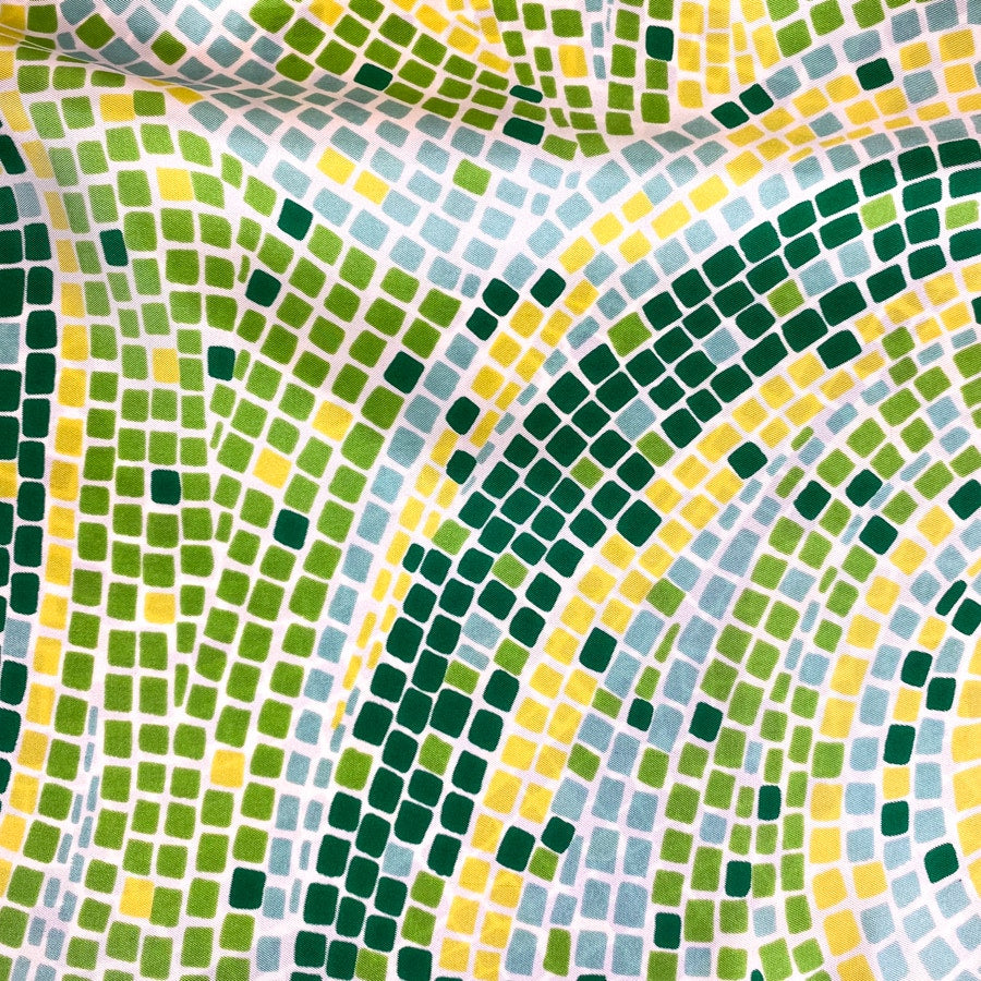 Green Mosaic Print Echo Scarf