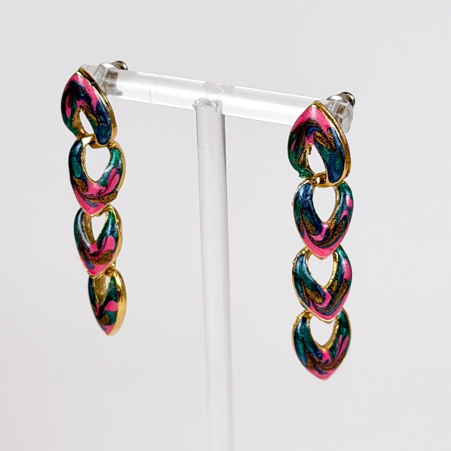Deadstock Claire's Chunky Enamel Dangly Earrings