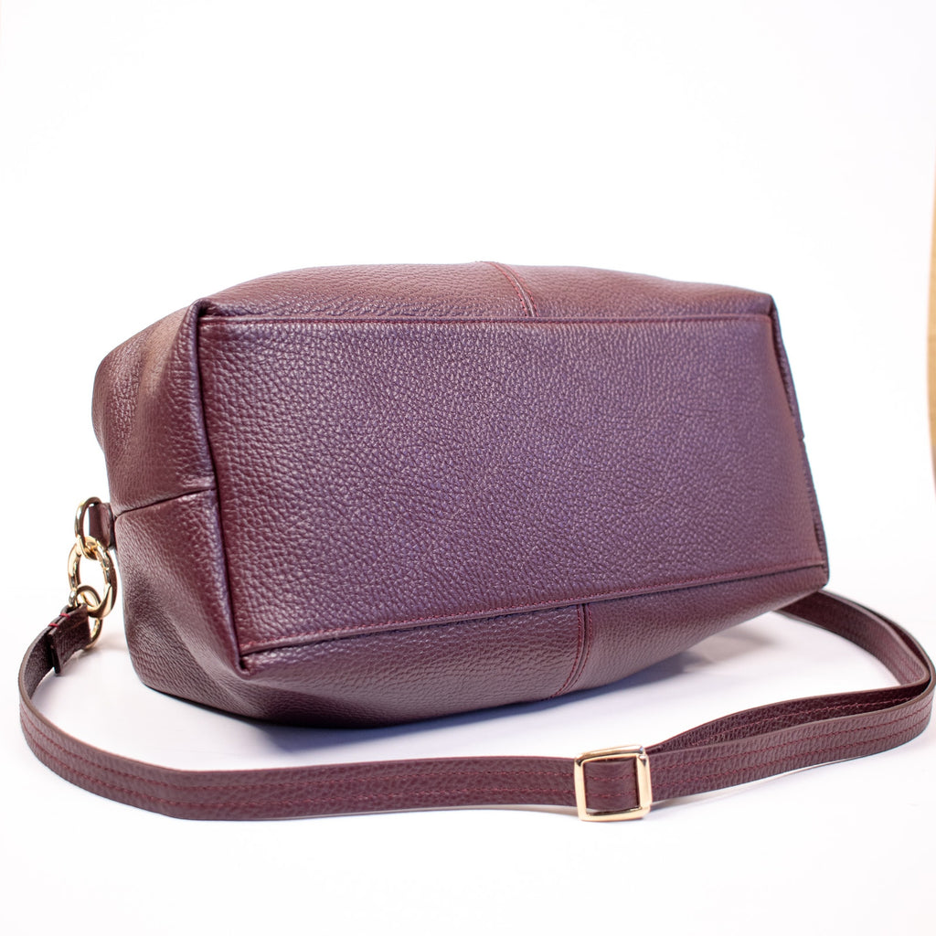 Hyer Goods Burgundy Leather Mini Everyday Shoulder Bag