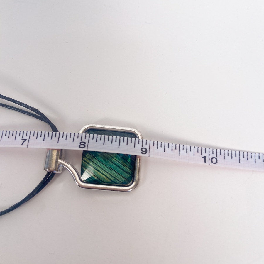 90s Style Cord Necklace Green Bead