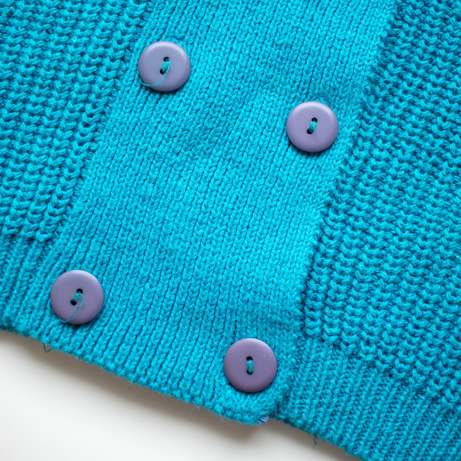 Vintage Teal Blue Reversible Cotton Sweater Vest Size Medium