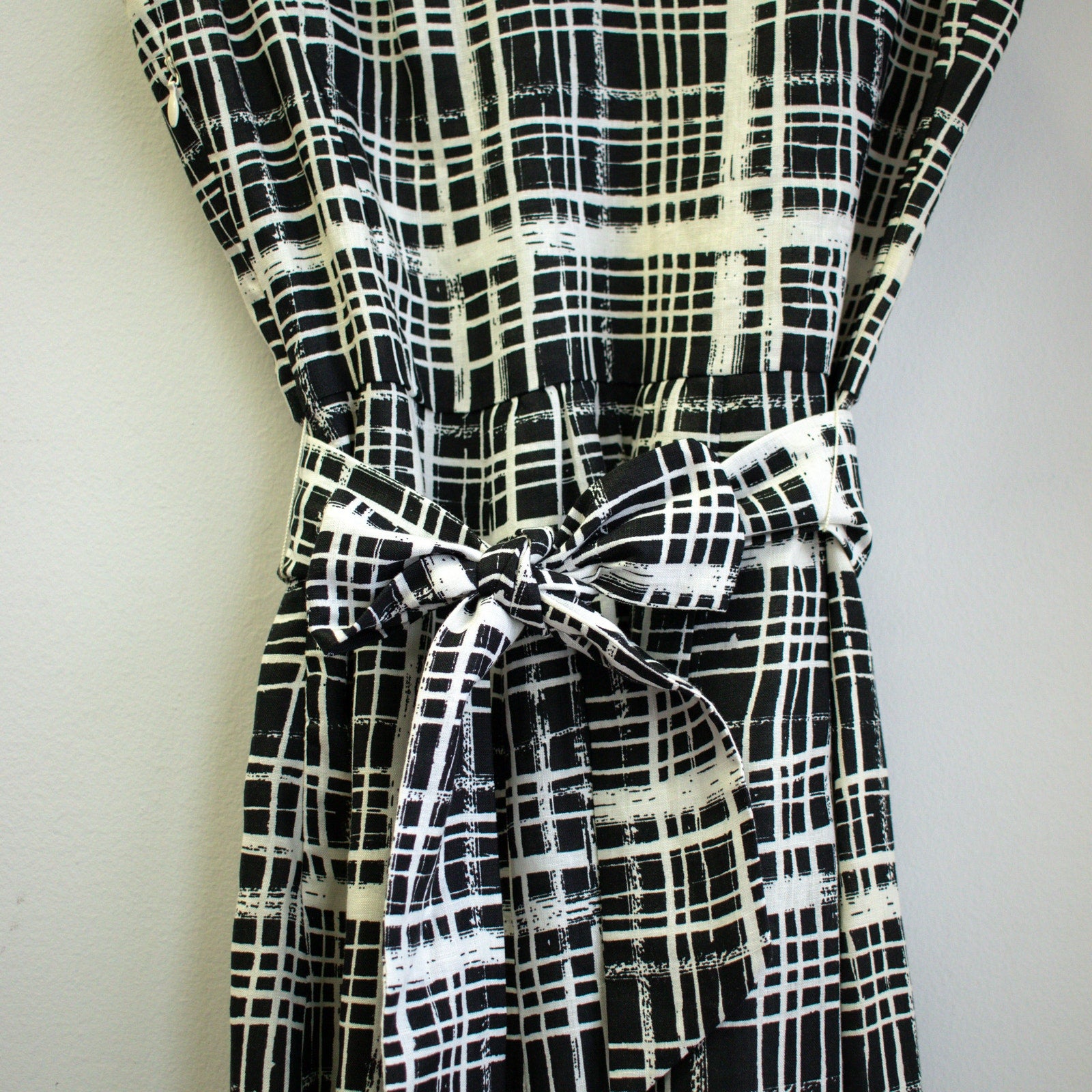 Talbots Plaid Asymmetric Sleeveless Wrap Waist Cocktail Dress Size 6P