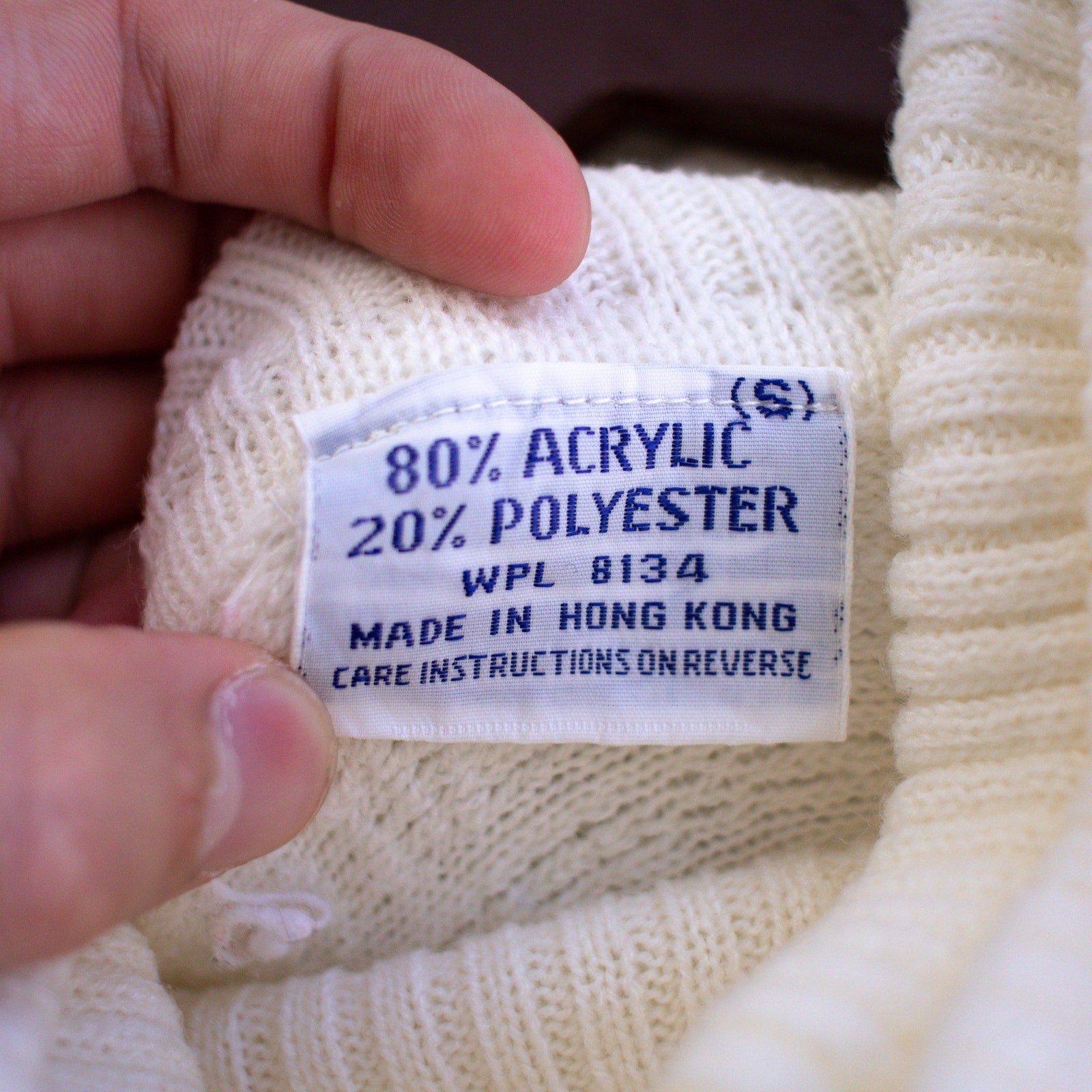 Vintage Boucle Cowl Neck Sweater White Size Small