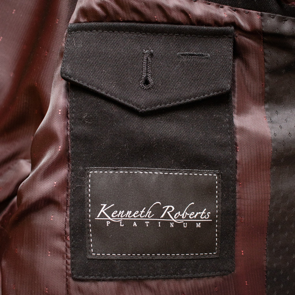 Kenneth Roberts Platinum Black Blazer Red Interior Size Medium