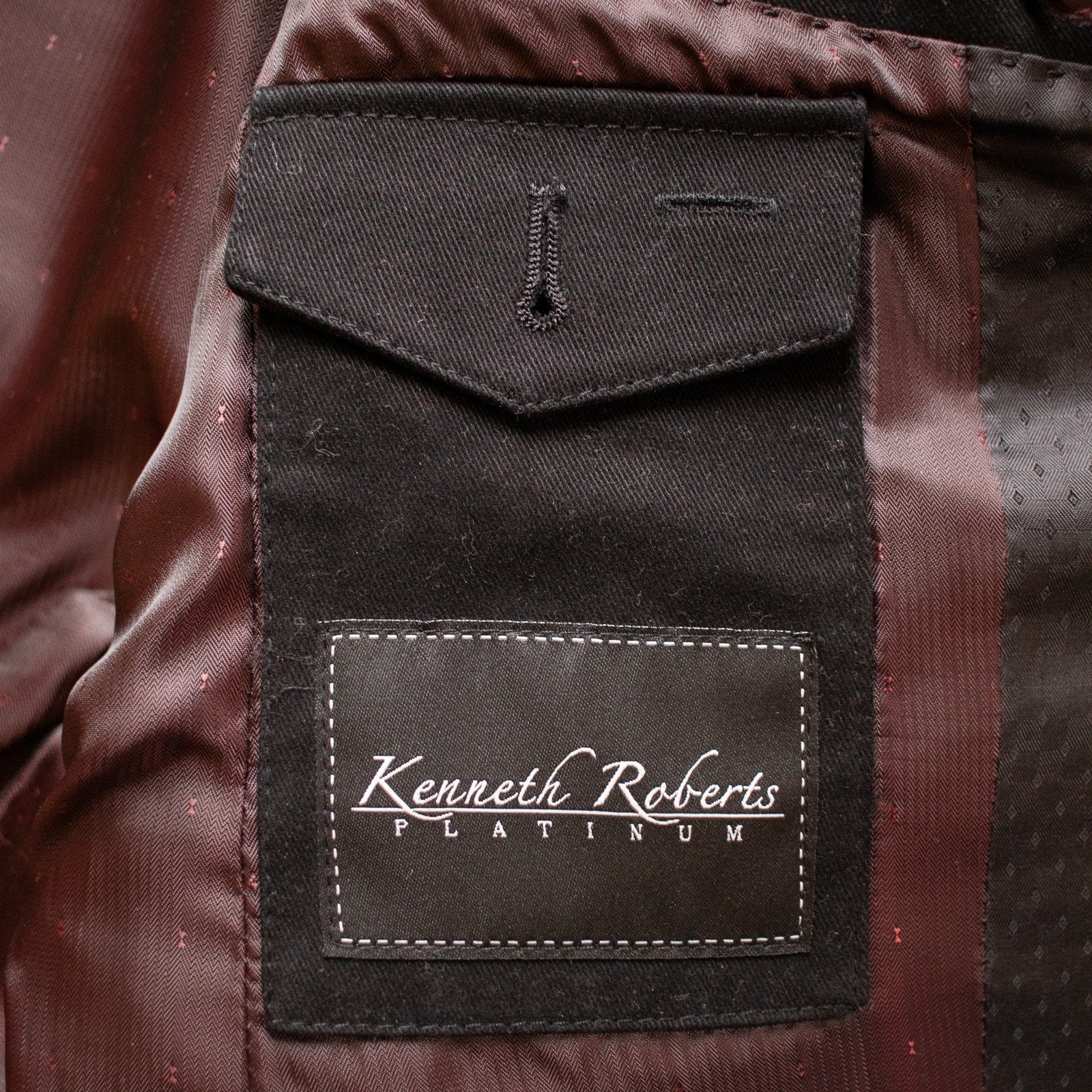 Kenneth Roberts Platinum Black Blazer Red Interior Size Medium