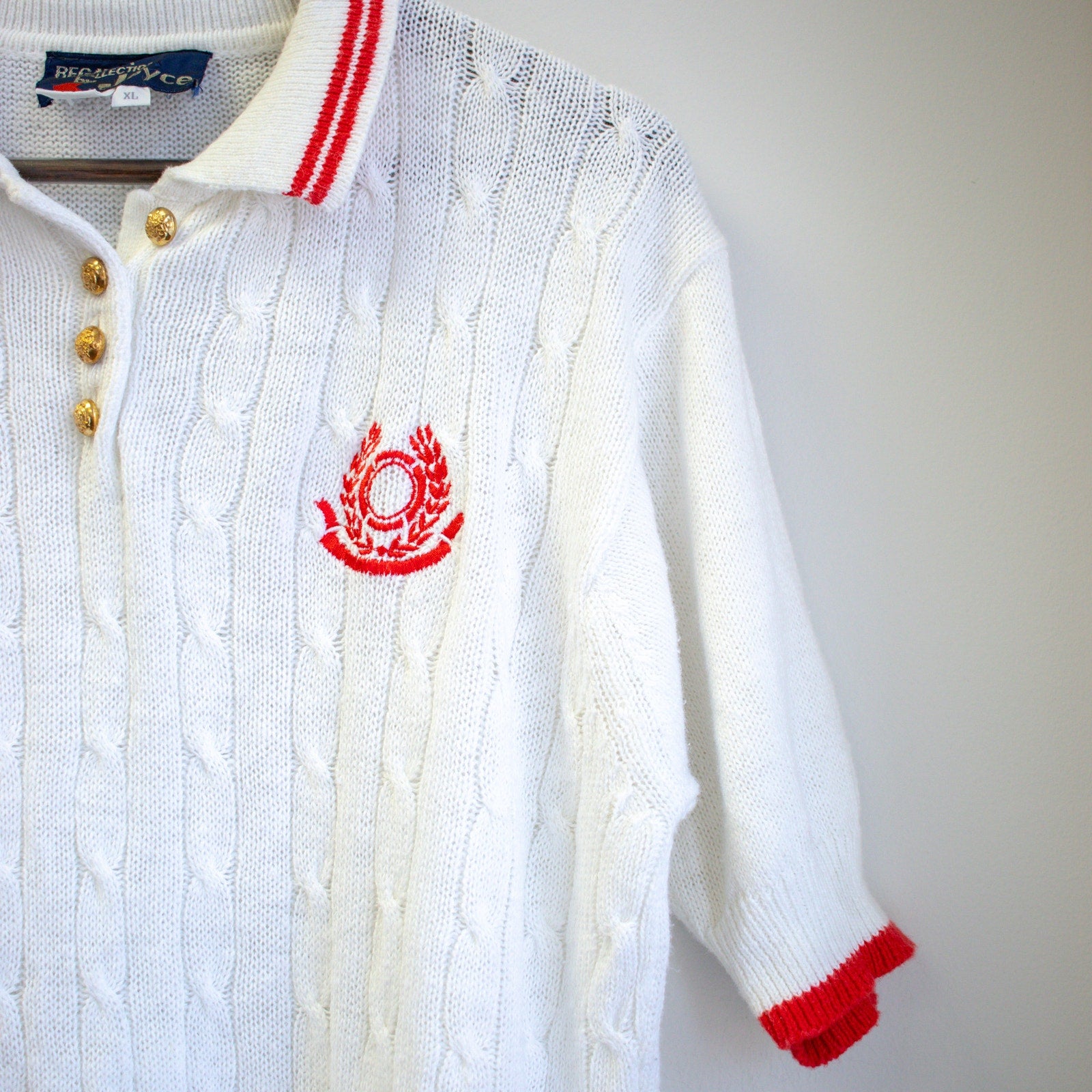 Vintage Regatta Club Cable-knit Sweater Size XL