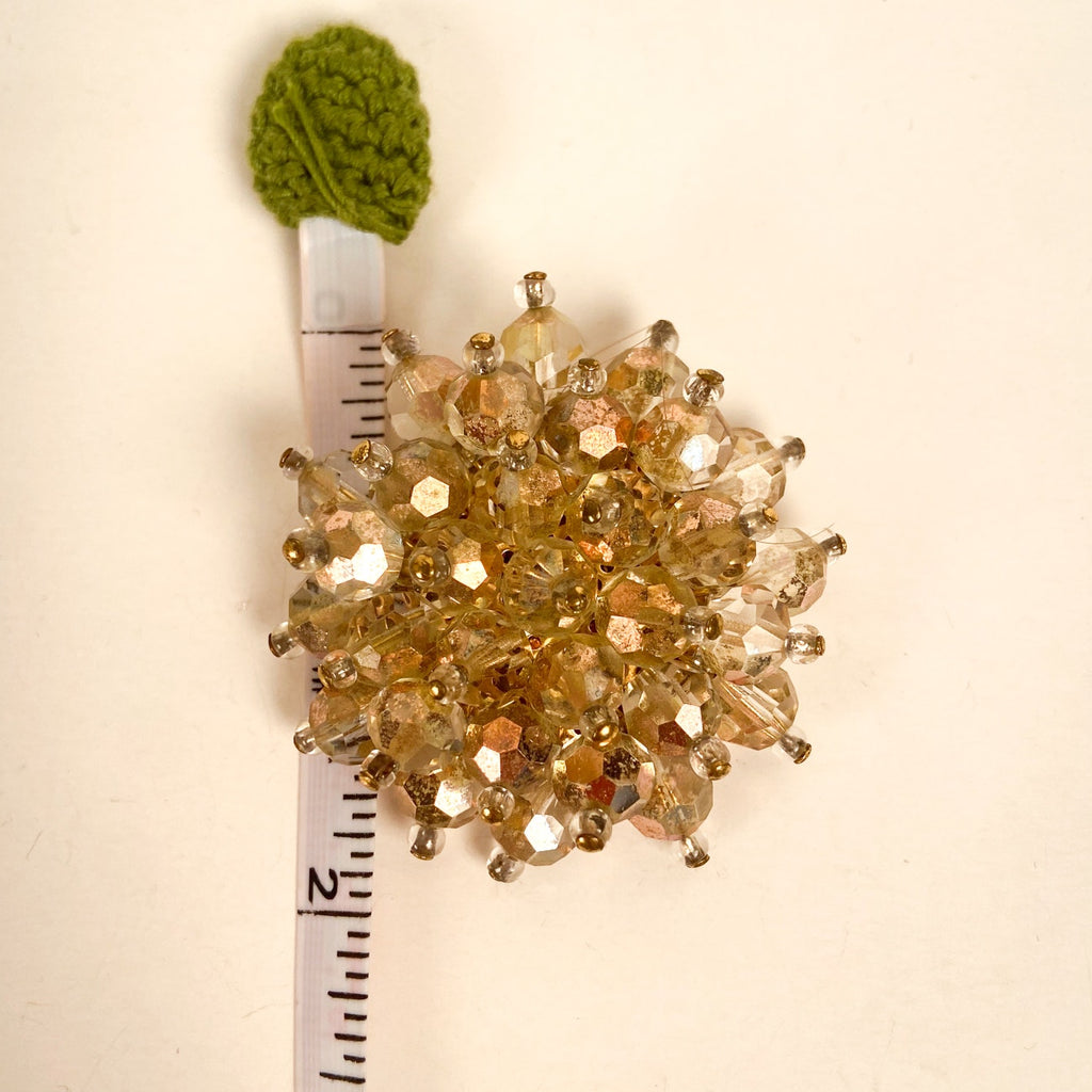 Starburst Beaded Rhinestone Brooch