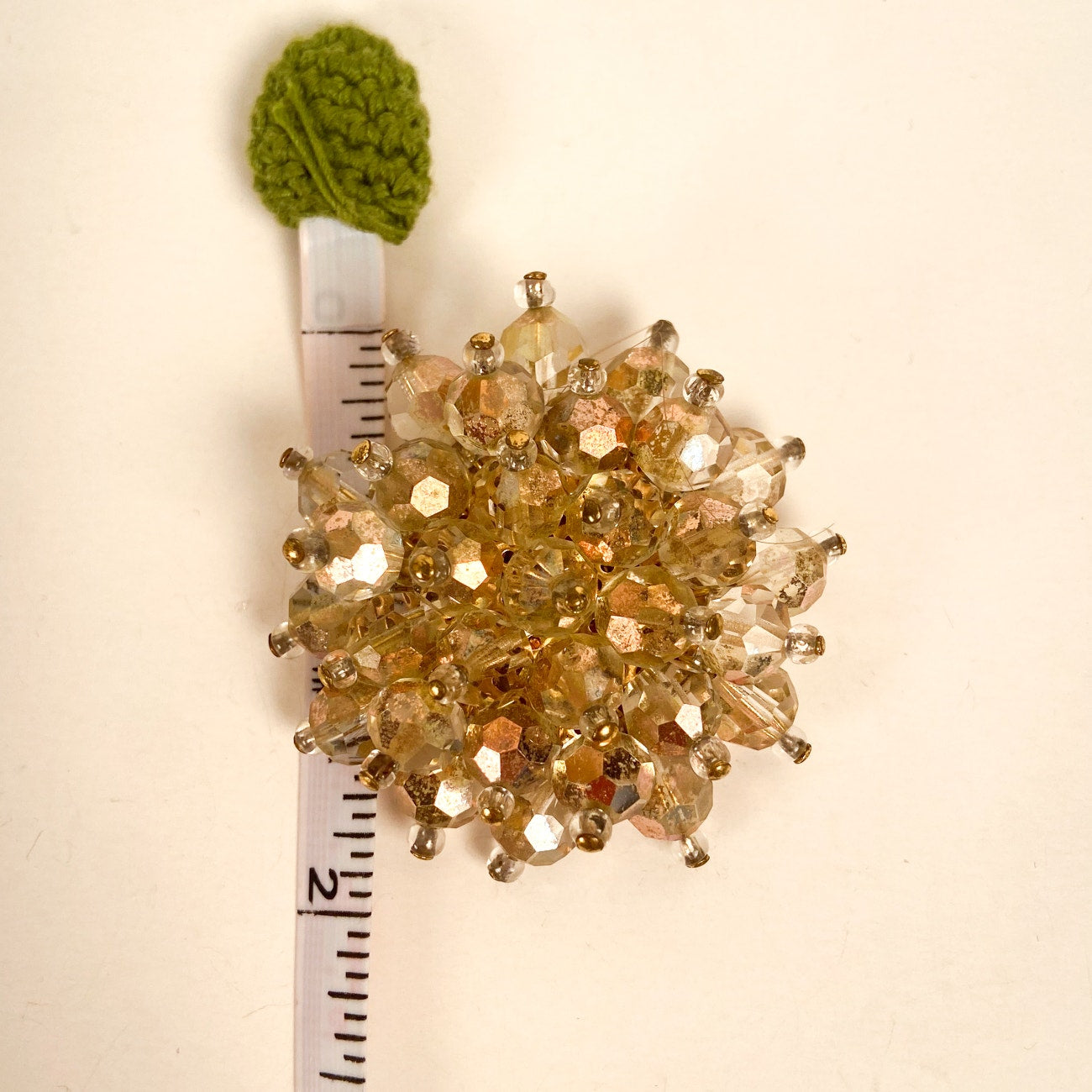 Starburst Beaded Rhinestone Brooch