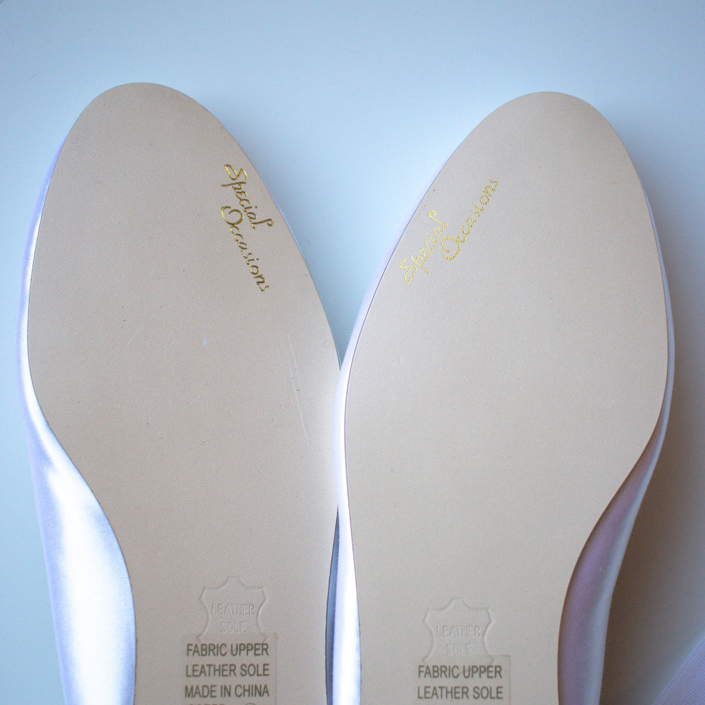 Special Occasions by Saugus Shoe Satin White Ballet Shoes Size 8W