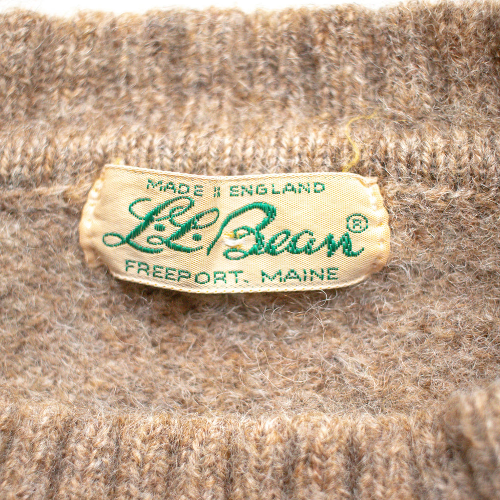 Vintage L.L. Bean 100% Brown Wool Sweater Size S