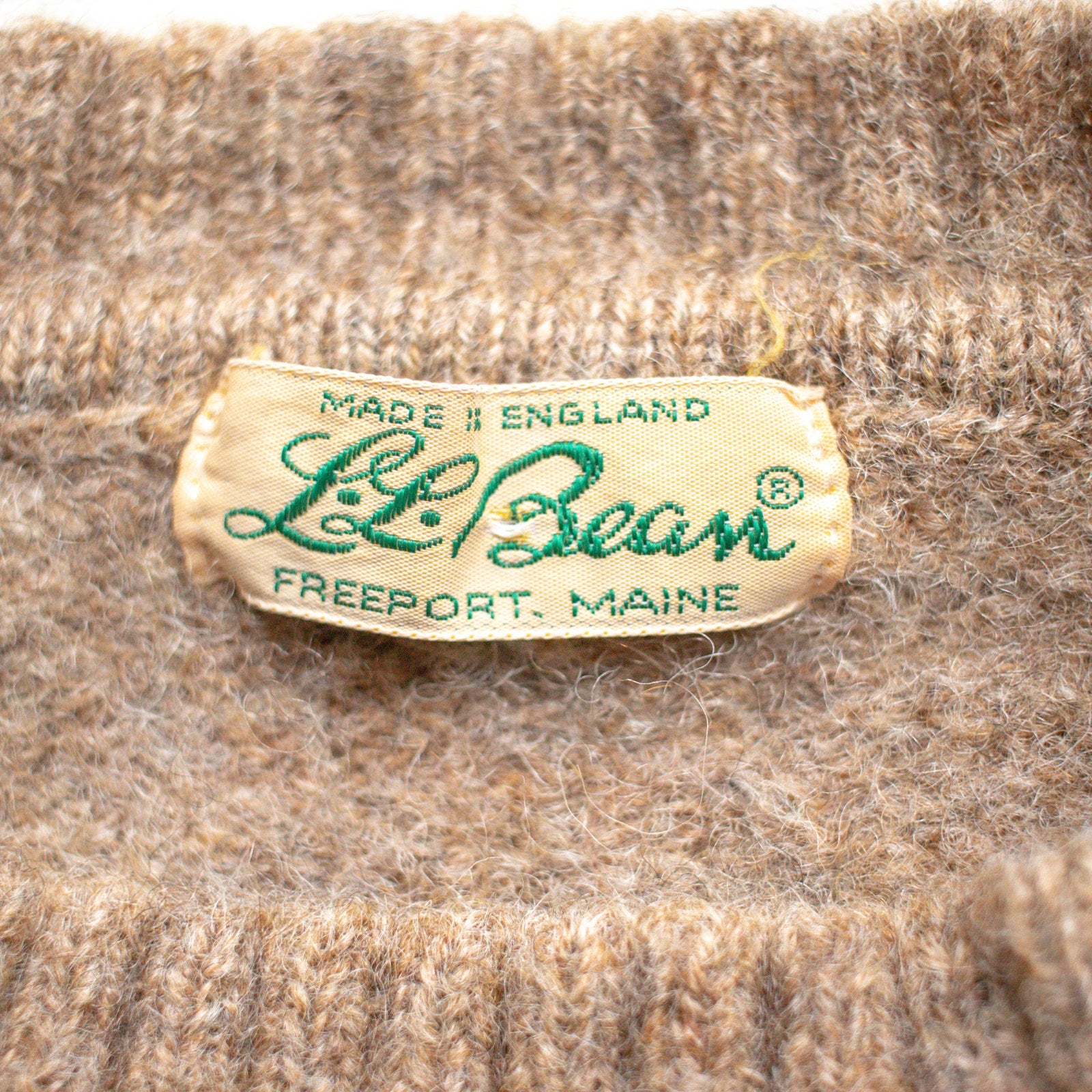 Vintage L.L. Bean 100% Brown Wool Sweater Size S