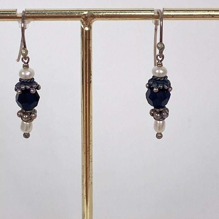 Sterling Silver and Freshwater Pearl Dangly Earrings
