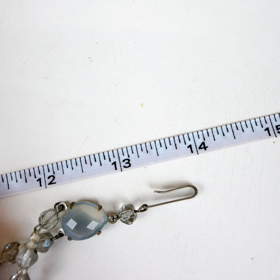 Mid-Century Beaded Choker Necklace Double Strand Faux Pearl Beads 1950s/1960s Made in Germany