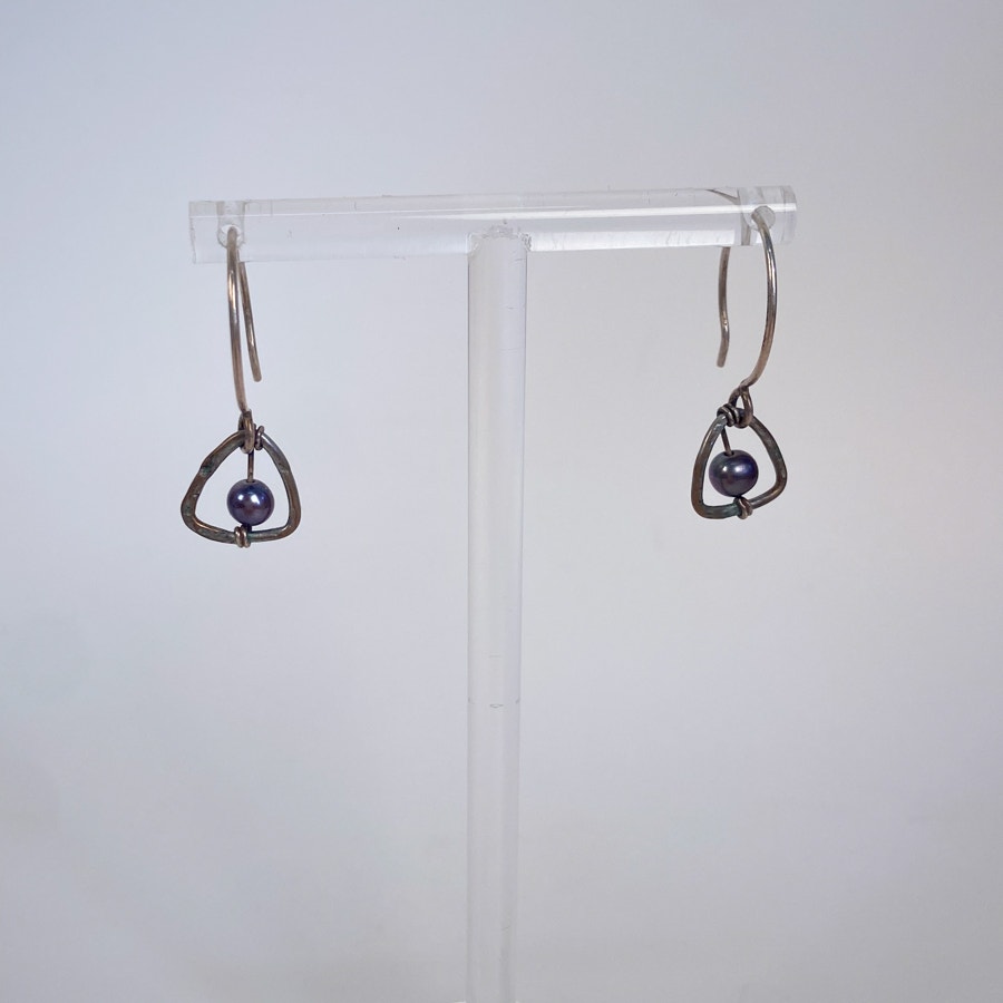 Small triangle bead dangly earrings