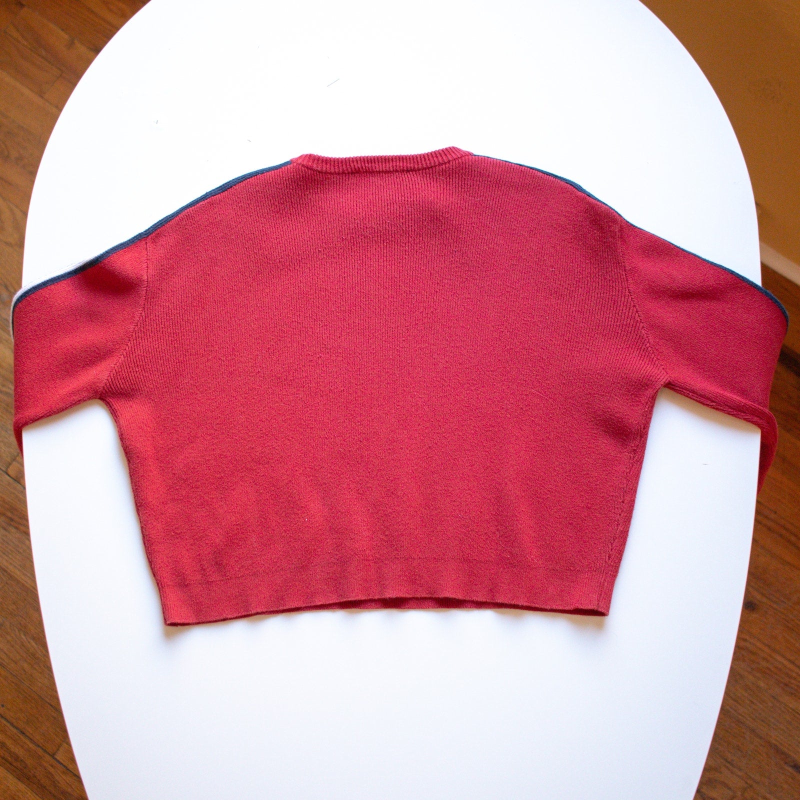 Brandy Melville Racing Stripe Crew Neck Cropped Sweater Size XS/S