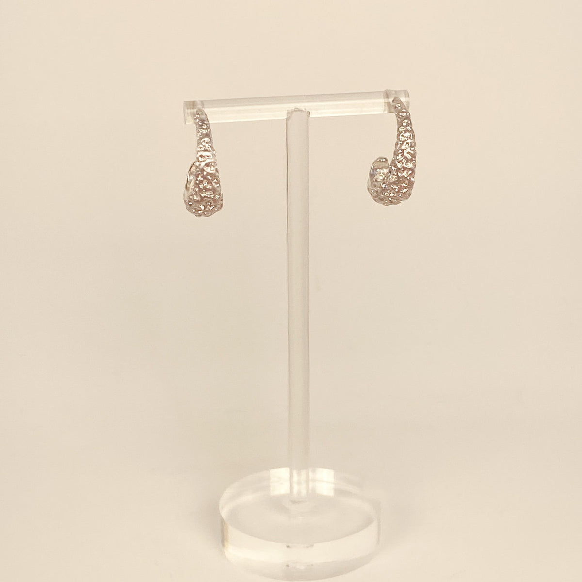Silver Earrings Hammered Sterling Silver Hoop Earrings