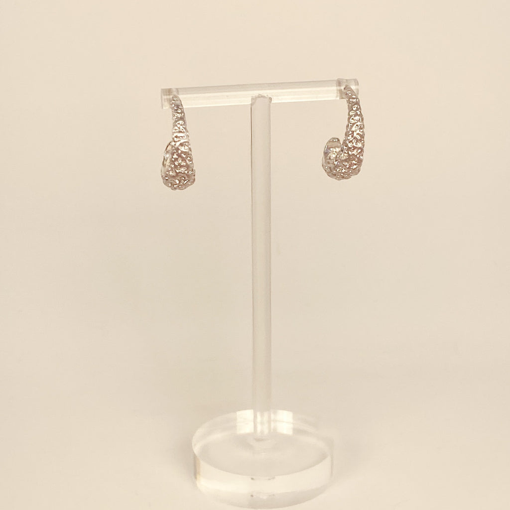 Sterling Silver Chunky Hammered Hoops
