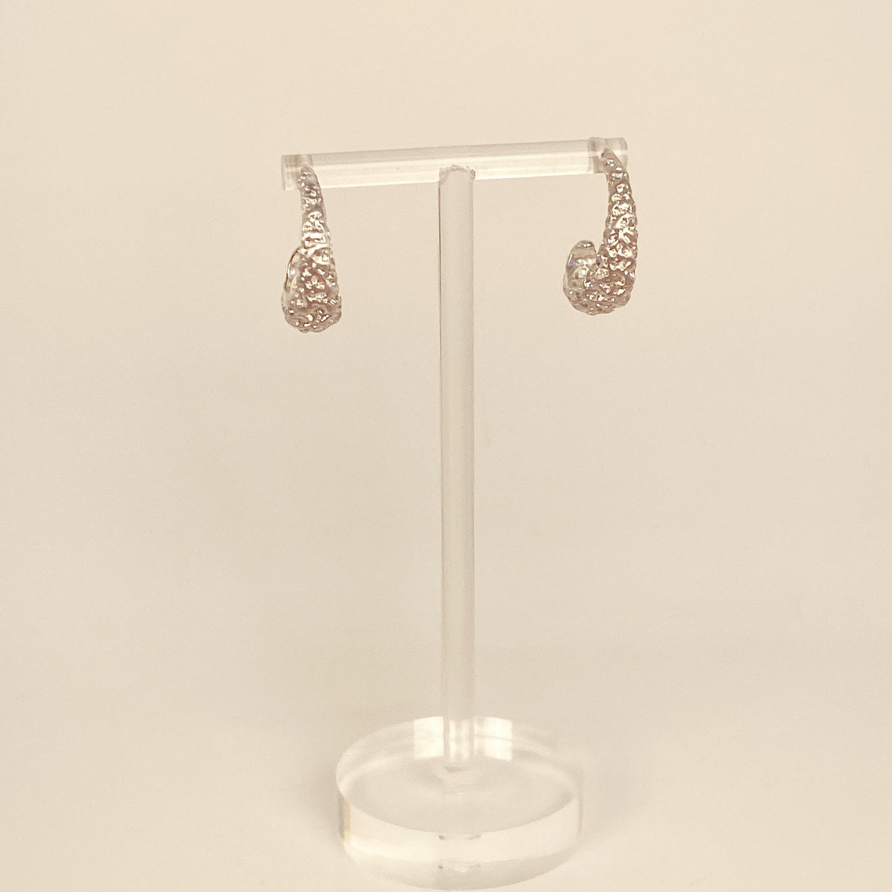 Sterling Silver Chunky Hammered Hoops