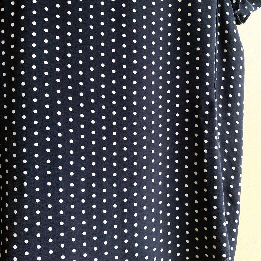 Short Sleeve Blouse Nordstrom 100% Silk Size XS Navy