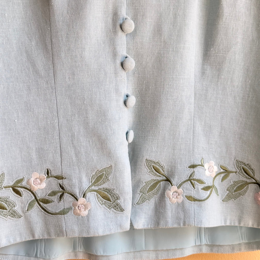 Linen Blend Summery Vintage Shirt Size 6