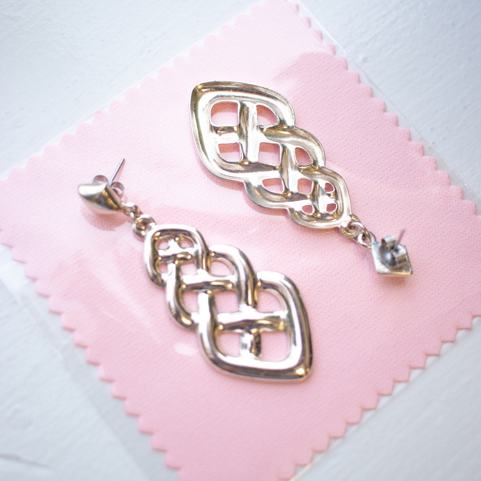 Braided Silver Dangly Earrings