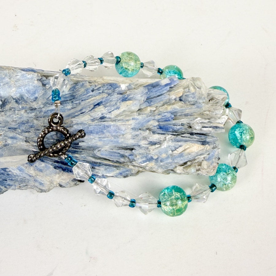 Delicate Blue Beaded Bracelet