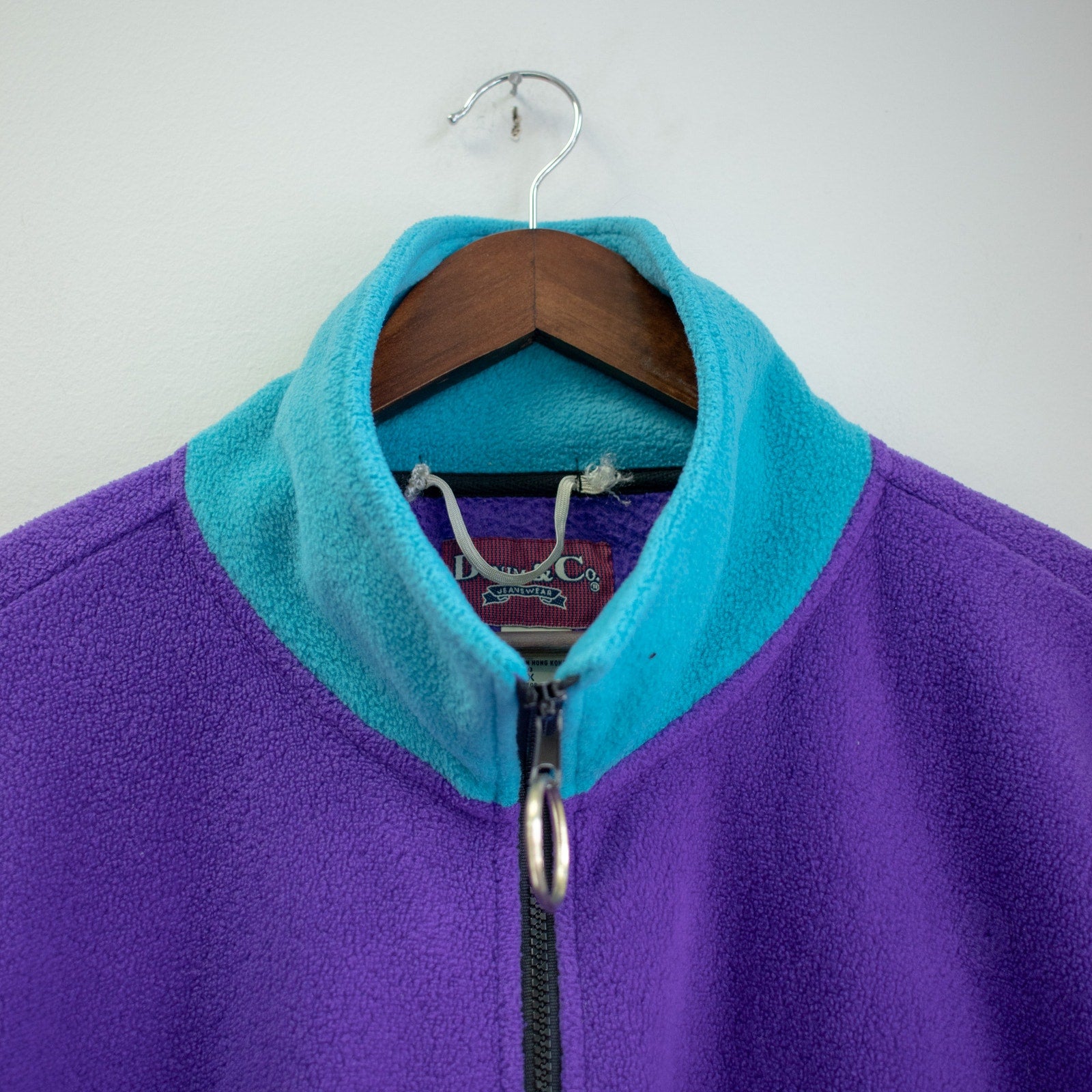 Denim & Co. 90s Color Block Fleece Zip-up Size 1X