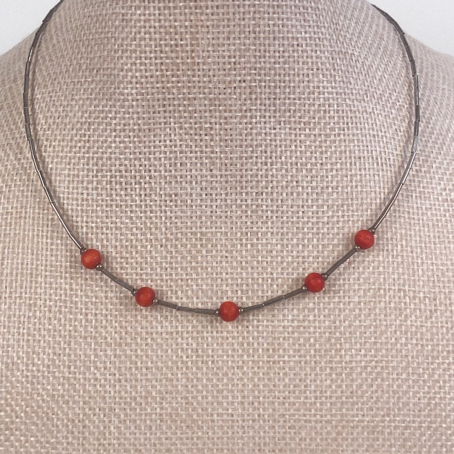 Red and Silver Choker