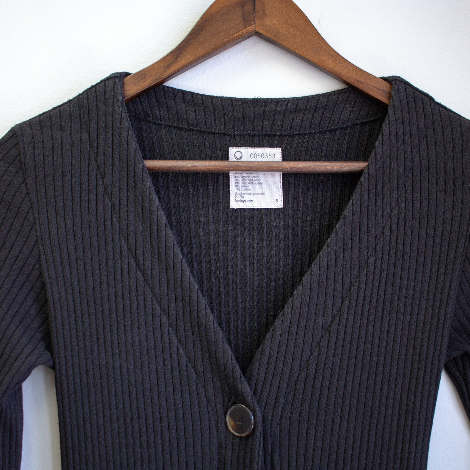 For days Black Ribbed Button-Down Dress Size Small