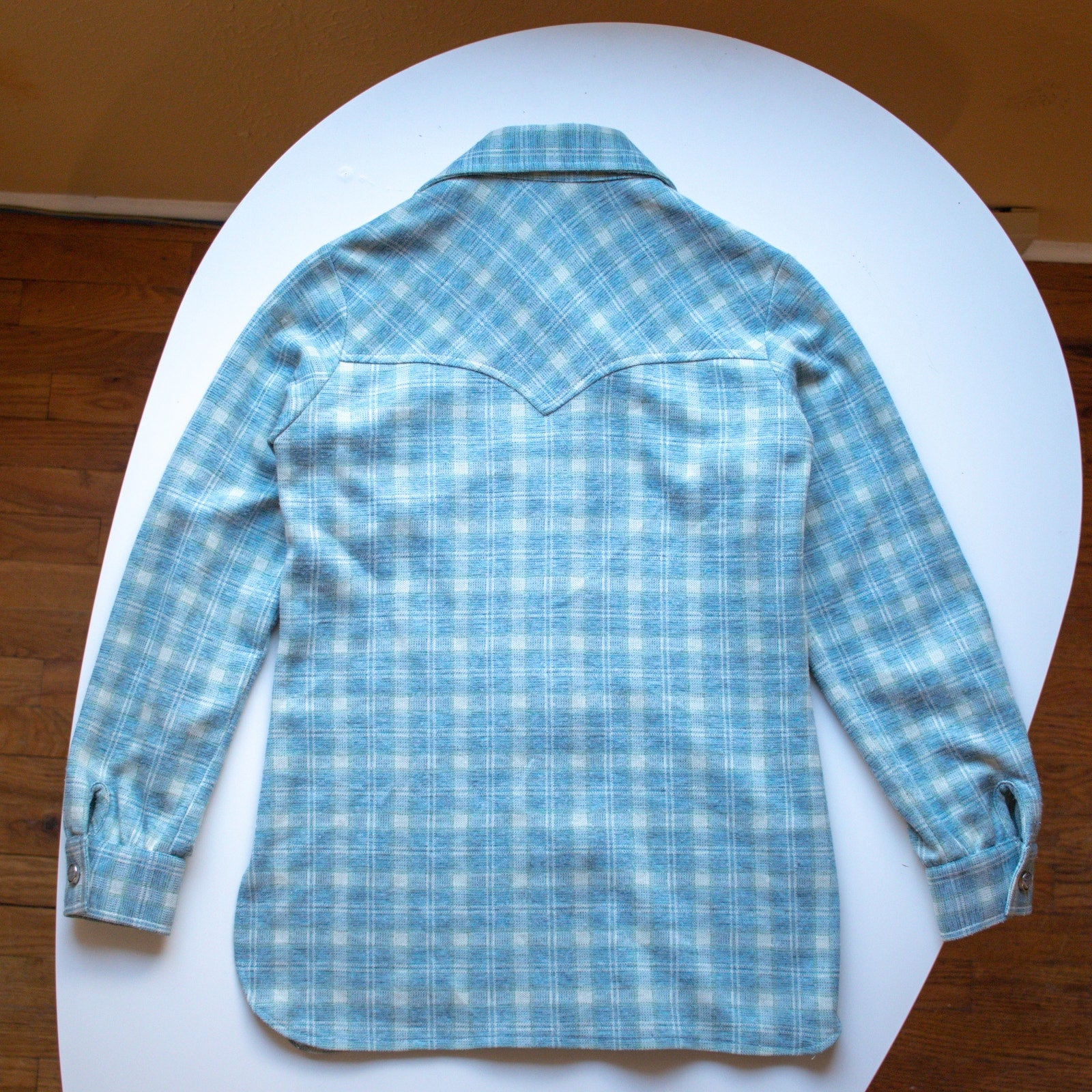 Women's American Scene Blue Western Double Knit Flannel Size Small