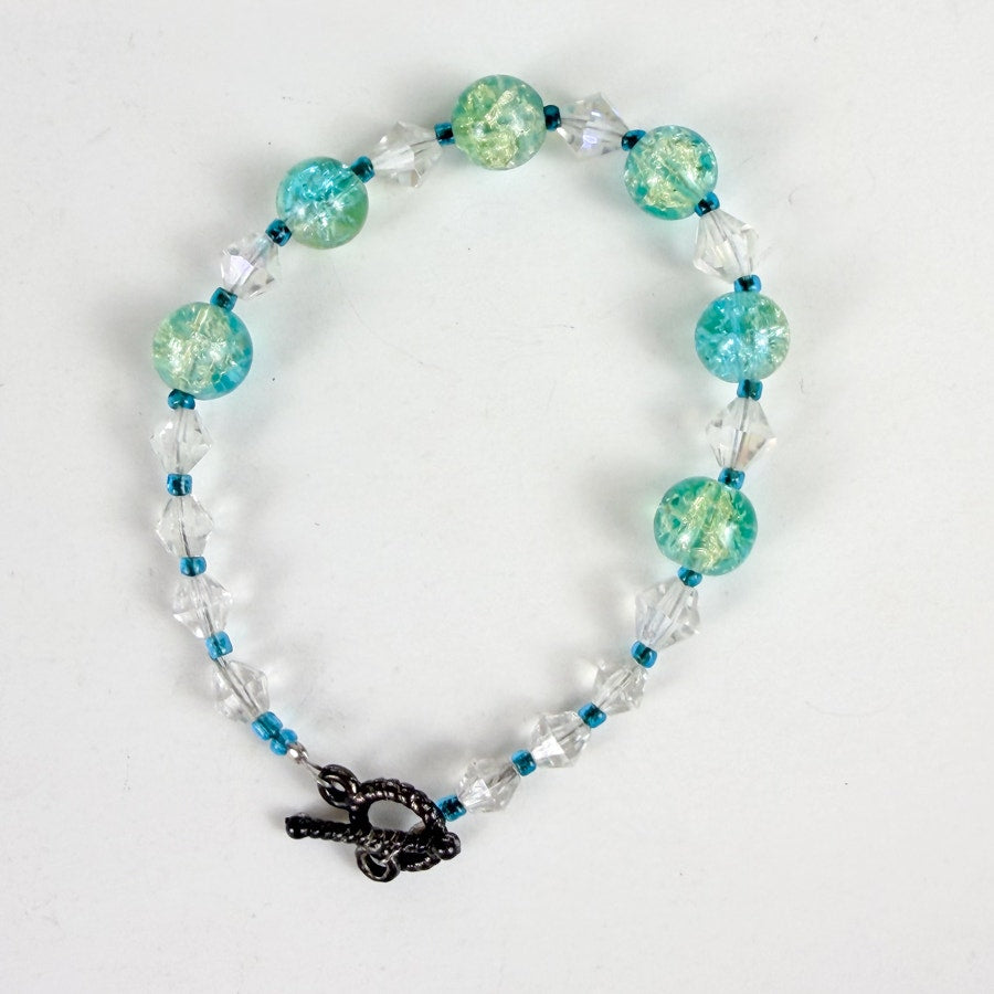 Delicate Blue Beaded Bracelet