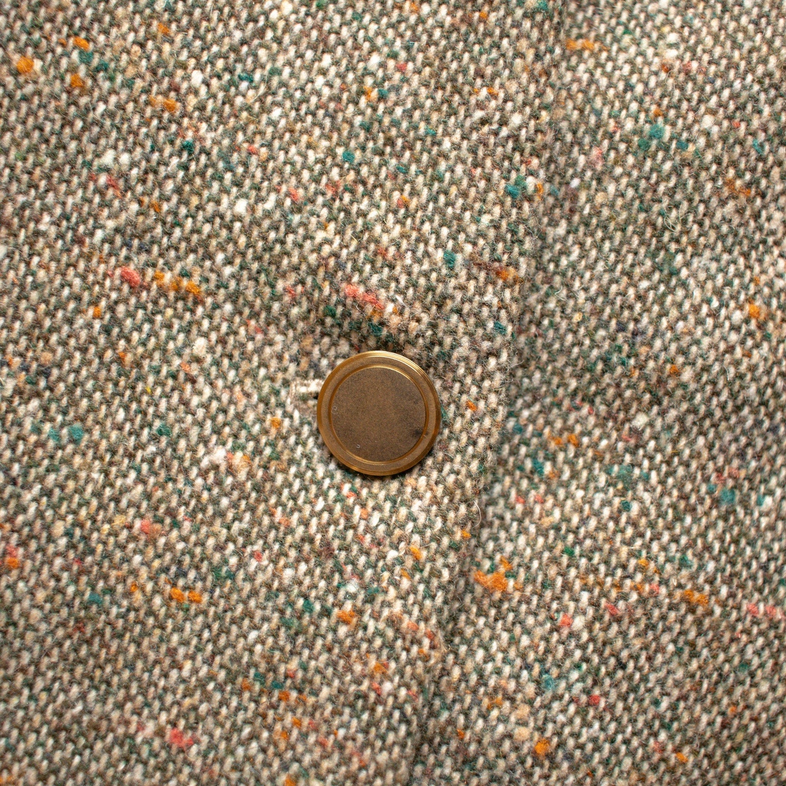 Heathered Tweed One Button Blazer Size Petite Medium