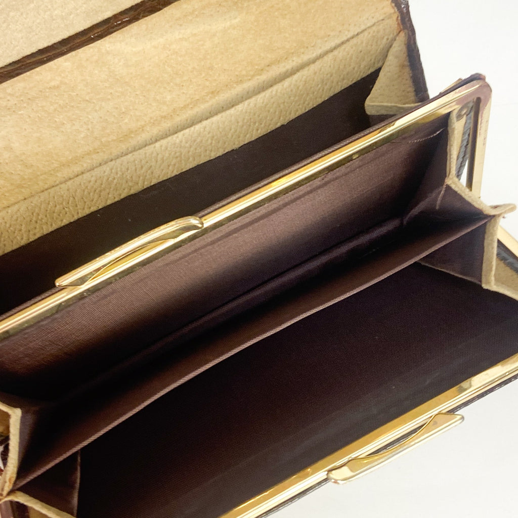 Brown Leather Wallet Pierre Cardin Vintage 80s