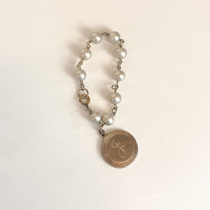 Gold Plated J Signet Bracelet